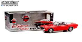 Dodge  - Challenger 1970 red/white - 1:18 - GreenLight - 13618 - gl13618 | Toms Modelautos