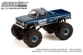 Chevrolet - Silverado Monster Truck 1987 blue - 1:64 - GreenLight - 49100D - gl49100D | Toms Modelautos Chevrolet - Silverado Monster Truck 1987 blue - 1:64 - GreenLight - 49100D - gl49100D | Toms Modelautos