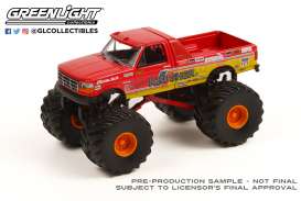 Ford  - F-250 Monster Truck 1993 red/yellow - 1:64 - GreenLight - 49100F - gl49100F | Toms Modelautos