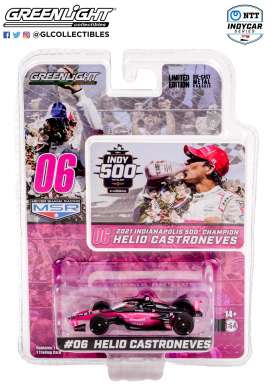 Honda  - #06 Indy Car Helio Castroneves 2021 black/purple/pink - 1:64 - GreenLight - 11522 - gl11522 | Toms Modelautos