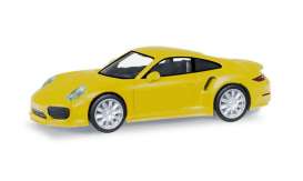 Porsche  - 911 Turbo yellow - 1:87 - Herpa - H028615-003 - herpa028615-003 | Toms Modelautos