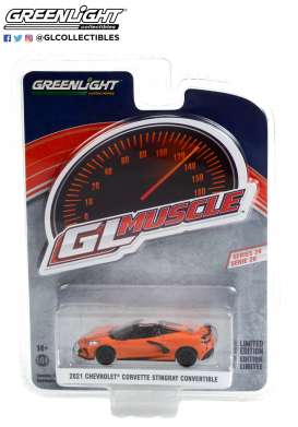 Chevrolet  - Corvette Stingray 2021 orange - 1:64 - GreenLight - 13310F - gl13310F | Toms Modelautos
