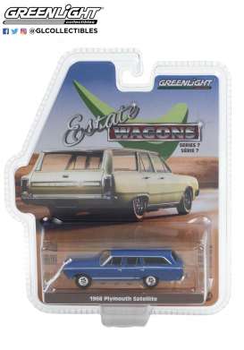 Plymouth  - Satellite 1968 blue - 1:64 - GreenLight - 36040B - gl36040B | Toms Modelautos