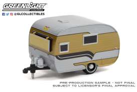 Catolac DeVille Travel Trailer  - 1958 gold/black - 1:64 - GreenLight - 34110B - gl34110B | Toms Modelautos