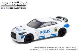Nissan  - GT-R R35 2014 white/blue - 1:64 - GreenLight - 42980D - gl42980D | Toms Modelautos