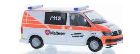 Volkswagen  - T6 white/orange - 1:87 - Rietze - 53722 - RZ53722 | Toms Modelautos