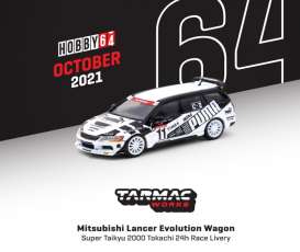 Mitsubishi  - Lancer Evo white/black - 1:64 - Tarmac - T64-042-PU - TC-T64-042PU | Toms Modelautos