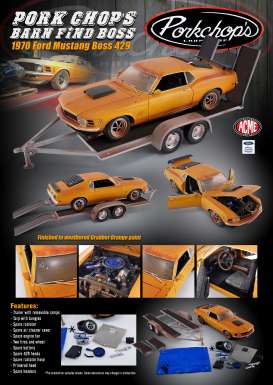 Ford  - Boss 429 Mustang 1970 orange - 1:18 - Acme Diecast - 1801838 - acme1801838 | Toms Modelautos