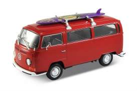 Volkswagen  - 1972 red - 1:24 - Welly - 22472SBr - welly22472SBr | Toms Modelautos