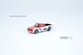 Datsun  - Sunny Hakatora pick-up #46 2021 red/white/blue - 1:64 - Inno Models - in64-HKT-BRE46 - in64HKT-BRE46 | Toms Modelautos