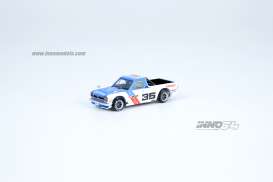 Datsun  - Sunny Hakatora pick-up #35 2021 blue/white/red - 1:64 - Inno Models - in64-HKT-BRE35 - in64HKT-BRE35 | Toms Modelautos