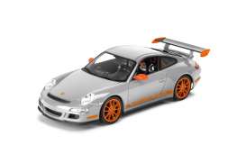 Porsche  - 2007 grey/orange - 1:18 - Welly - 18015gy - welly18015gy | Toms Modelautos