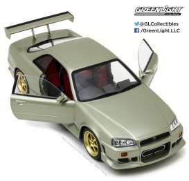 Nissan  - Skyline GT-R R34 1999 millennium jade - 1:18 - GreenLight - 19033 - gl19033 | Toms Modelautos
