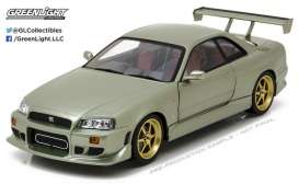 Nissan  - Skyline GT-R R34 1999 millennium jade - 1:18 - GreenLight - 19033 - gl19033 | Toms Modelautos