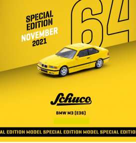 BMW - M3 E36 2020 yellow - 1:64 - Tarmac - T64S-011-YL - TC-T64s011YL | Toms Modelautos BMW - M3 E36 2020 yellow - 1:64 - Tarmac - T64S-011-YL - TC-T64s011YL | Toms Modelautos