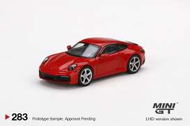 Porsche  - 911 (992) Carrera S guards red - 1:64 - Mini GT - 00283-L - MGT00283lhd | Toms Modelautos