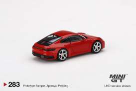 Porsche  - 911 (992) Carrera S guards red - 1:64 - Mini GT - 00283-L - MGT00283lhd | Toms Modelautos