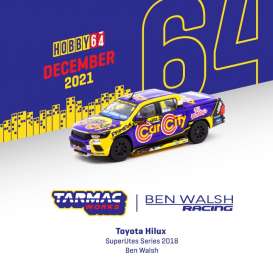 Toyota  - Hilux 2018 purple/yellow - 1:64 - Tarmac - T64-041-CC - TC-T64-041CC | Toms Modelautos