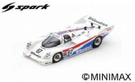 Porsche  - 962C 1988 white/blue/red - 1:43 - Spark - us176 - spaus176 | Toms Modelautos