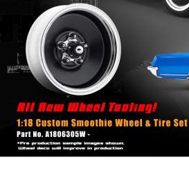 Rims & tires Wheels & tires -  Custom Smoothie chrome/black - 1:18 - Acme Diecast - 1806305W - acme1806305W | Toms Modelautos