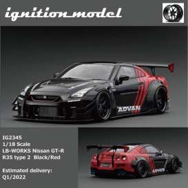LB Works Nissan - GT-R R35 black/red - 1:18 - Ignition - IG2345 - IG2345 | Toms Modelautos