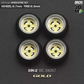 Wheels &amp; tires Rims & tires - 2021 gold/chrome - 1:64 - Mot Hobby - BC64057 - MotBC64057 | Toms Modelautos