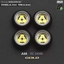 Wheels &amp; tires Rims & tires - 2021 gold/chrome - 1:64 - Mot Hobby - BC64065 - MotBC64065 | Toms Modelautos