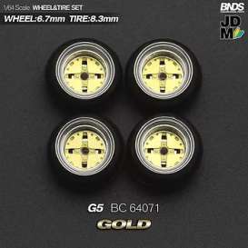Wheels &amp; tires Rims & tires - 2021 gold/chrome - 1:64 - Mot Hobby - BC64071 - MotBC64071 | Toms Modelautos