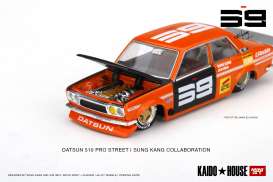 Datsun  - 510 Pro Street Kaido House orange/black - 1:64 - Mini GT - KHMG004 - MGTKHMG004 | Toms Modelautos