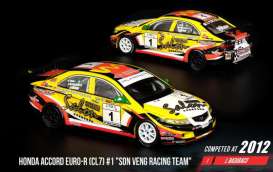 Honda  - Accord Euro-R (CL7) #1 2012 yellow/white/red/black - 1:64 - Inno Models - in64CL7MGP20JB - in64CL7MGP20JB | Toms Modelautos