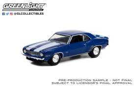 Chevrolet  - Camaro Z28 1969 blue/white - 1:64 - GreenLight - 37250C - gl37250C | Toms Modelautos