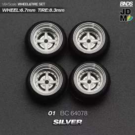 Wheels &amp; tires Rims & tires - 2021 silver/chrome - 1:64 - Mot Hobby - BC64078 - MotBC64078 | Toms Modelautos