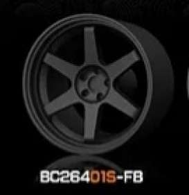 Wheels &amp; tires Rims & tires - 2021 flat black - 1:64 - Mot Hobby - BC26401S-FB - MotBC26401S-FB | Toms Modelautos