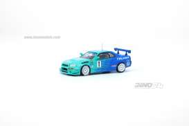 Nissan  - Skyline GT-R blue/green - 1:64 - Inno Models - in64-R34RA-FAL - in64R34RAFAL | Toms Modelautos