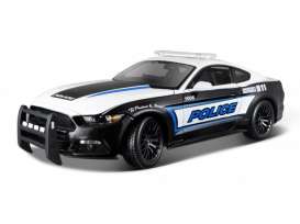 Ford  - Mustang GT *Police* 2015 black/white - 1:18 - Maisto - 36203 - mai36203 | Toms Modelautos