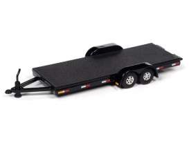 Trailer  - open Car Trailer black/black - 1:64 - Auto World - SP071B - AWSP071B | Toms Modelautos