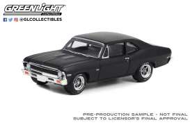 Chevrolet  - Nova 1969 matte black - 1:64 - GreenLight - 13320B - gl13320B | Toms Modelautos