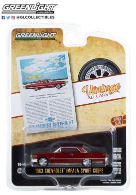 Chevrolet  - Impala 1963 red - 1:64 - GreenLight - 39100A - gl39100A | Toms Modelautos