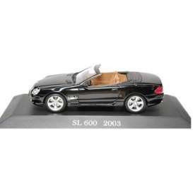 Mercedes Benz  - SL600 black - 1:43 - Magazine Models - SL600 - magMBSL600 | Toms Modelautos