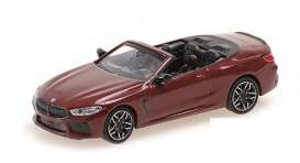 BMW  - 8-series cabriolet 2019 red metallic - 1:87 - Minichamps - 870029034 - mc870029034 | Toms Modelautos