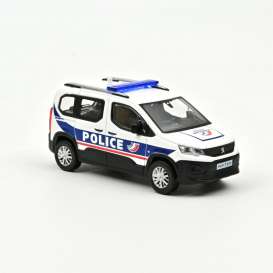 Peugeot  - Rifter 2019 white/blue - 1:43 - Norev - 479065 - nor479065 | Toms Modelautos