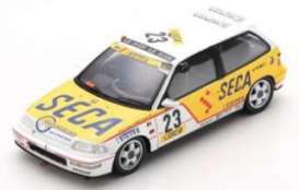 Honda  - Civic 1990 white/yellow - 1:43 - Spark - SB137 - spaSB137 | Toms Modelautos