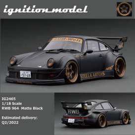 Porsche  - RWB 964 matte black - 1:18 - Ignition - IG2465 - IG2465 | Toms Modelautos