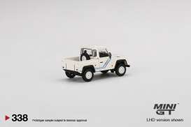 Land Rover  - Defender 90 pick-up white/blue - 1:64 - Mini GT - 00338-R - MGT00338rhd | Toms Modelautos