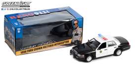 Ford  - Crown Victoria 1998 black/white - 1:24 - GreenLight - 84162 - gl84162 | Toms Modelautos