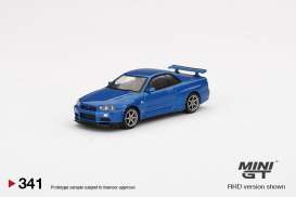 Nissan  - Skyline GT-R R34 blue - 1:64 - Mini GT - 00341-R - MGT00341rhd | Toms Modelautos