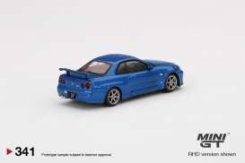 Nissan  - Skyline GT-R R34 blue - 1:64 - Mini GT - 00341-R - MGT00341rhd | Toms Modelautos