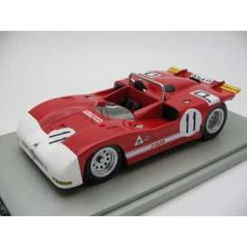 Alfa Romeo  - T33/3 1971 red/white - 1:18 - Tecnomodel - TM18-50B - Tec18-050B | Toms Modelautos