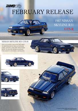 Nissan  - Skyline GTS-R R31 1987 dark blue - 1:64 - Inno Models - in64-R31-DB - in64R31DB | Toms Modelautos
