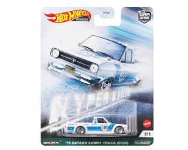 Datsun  - Sunny Truck B120 1975 white/blue - 1:64 - Hotwheels - GRJ87 - hwmvGRJ87 | Toms Modelautos